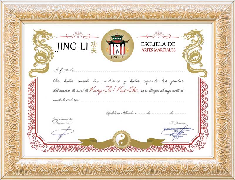 diploma Kung-fu Jing-Li