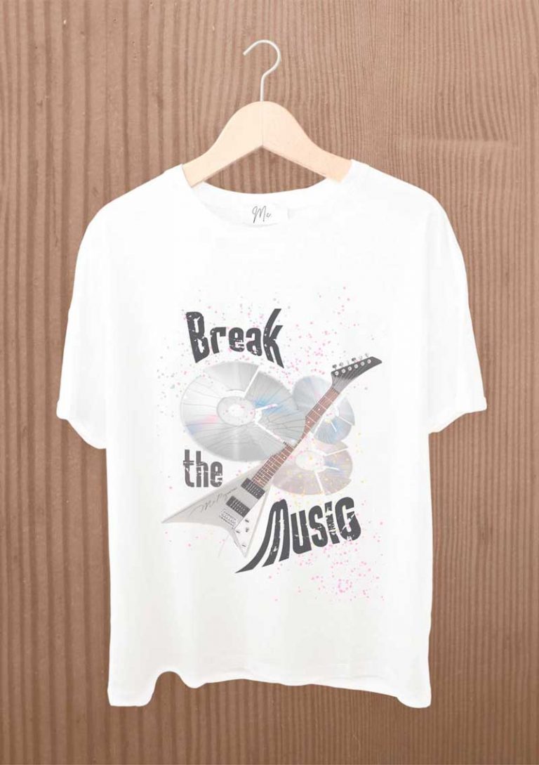 camiseta diseño break the Music