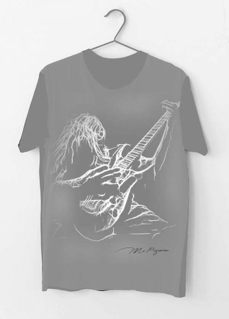 camiseta rock guitarrista